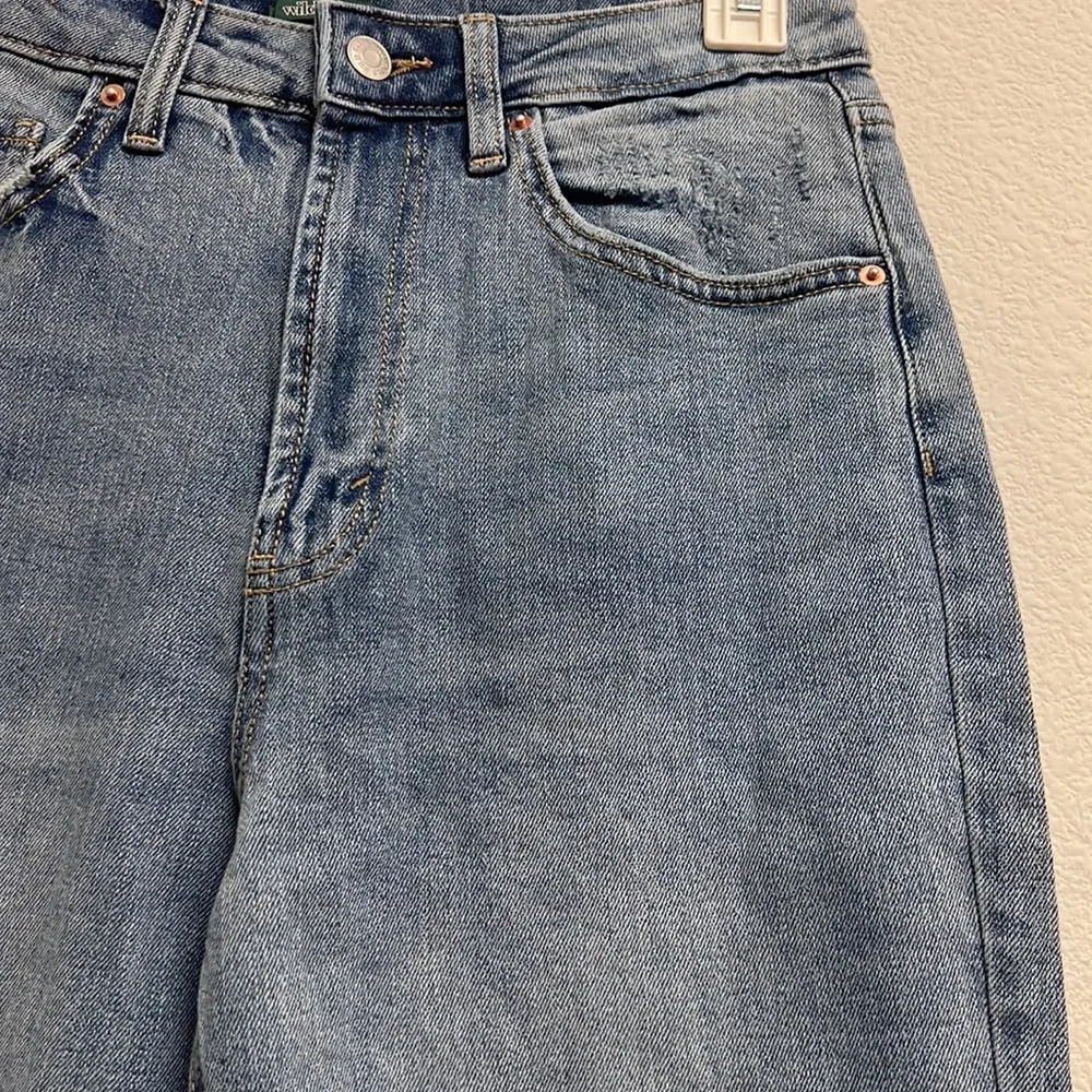 wild fable Distressed High-Rise Mom Jeans in Mid Blue - Picture 6 of 14